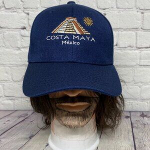 Costa Maya Mexico Baseball Hat Cap Strap Back Navy Blue Embroidered Logo Tourist